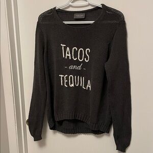 Anthropologie Wooden Ships Tacos and Tequila Sweater Size S/M